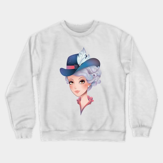 Feather Hat Crewneck Sweatshirt by cqcat